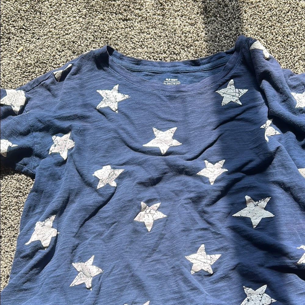 Old Navy Blue and White Star Tee Short Sleeve